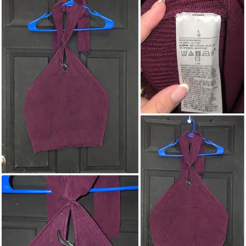 Banana-republic Women's Purple and Burgundy Crop-top